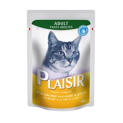Plaisir - Plaisir Tavuklu Ciğerli Pouch Kedi Konservesi 100 Gr