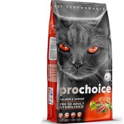 Pro Choice - Pro Choice Pro 33 Somonlu ve Karidesli Kısırlaştırılmış Kedi Maması 15 kg