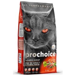 Pro Choice - Pro Choice Pro 33 Somonlu ve Karidesli Kısırlaştırılmış Kedi Maması 2 kg
