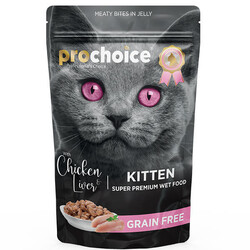 Pro Choice - Prochoice Tahılsız Kitten Tavuk ve Ciğerli Yavru Kedi Konservesi 85 Gr