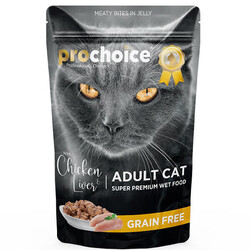 Pro Choice - Pro Choice Tahılsız Tavuk ve Ciğerli Yetişkin Kedi Konservesi 85 Gr