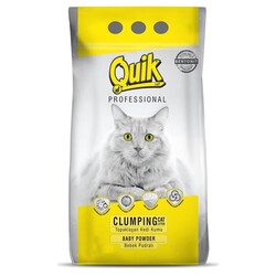 Quik - Quik Bentonit Pudra Kokulu İnce Taneli Topaklanan Kedi Kumu 5 lt