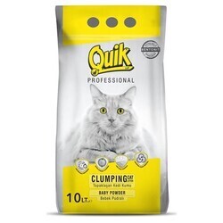 Quik - Quik Bentonit Pudra Kokulu İnce Taneli Topaklanan Kedi Kumu 10 lt