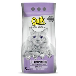 Quik - Quik Bentonit Lavanta Kokulu İnce Taneli Topaklanan Kedi Kumu 5 lt