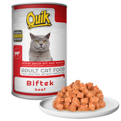 Quik - Quik Parça Etli Biftekli Yetişkin Kedi Konservesi 415 gr