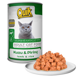 Quik - Quik Parça Etli Kuzu Etli ve Pirinçli Yetişkin Kedi Konservesi 415 gr