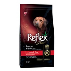 Reflex Plus - Reflex Plus Kuzulu Orta ve Büyük Irk Yaşlı Köpek Maması 3 Kg