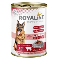 Royalist - Royalist Biftekli Parça Etli Gravy Soslu Yetişkin Köpek Konservesi 400 Gr