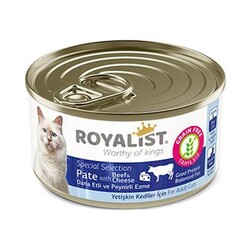 Royalist - Royalist Dana Etli ve Peynirli Ezme Tahılsız Yetişkin Kedi Konservesi 80 Gr