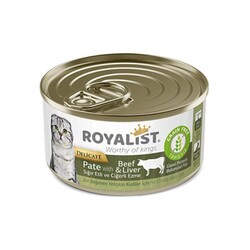 Royalist - Royalist Delicate Sığır Etli ve Ciğerli Pate Konserve Yetişkin Kedi Maması 80 Gr