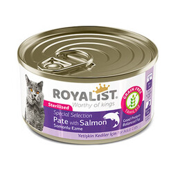 Royalist - Royalist Somonlu Ezme Tahılsız Kısırlaştırılmış Kedi Konservesi 80 Gr