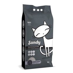 Sandy - Sandy Aktif Karbonlu Ekstra Topaklanan Sodyum Bentonit Doğal Kedi Kumu 10 kg