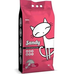 Sandy - Sandy Bebek Pudralı Ultra Topaklanan Sodyum Bentonit Doğal Kedi Kumu 10 kg