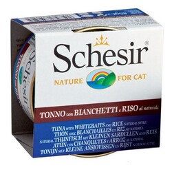Schesir - Schesir Ton Ve Ringa Balıklı, Pirinçli Naturel Kedi Konservesi 85 Gr