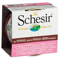 Schesir - Schesir Ton Balıklı Tavuklu Ve Pirinçli Naturel Kedi Konservesi 85 Gr
