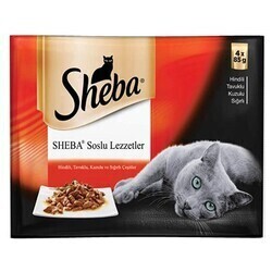 Sheba - Sheba Multipack Pouch Et Çeşitleri Yetişkin Kedi Konservesi 4x85 gr