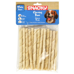 Snacky - Snacky Beyaz Köpek Burgu Çubuk 13 cm 15 Adet