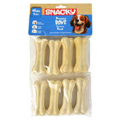 Snacky - Snacky Beyaz Köpek Çiğneme Kemiği 7,5 cm 8 Adet