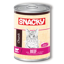 Snacky - Snacky Chunk Sığır Etli Yetişkin Kedi Konservesi 400 gr