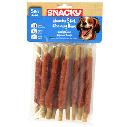 Snacky - Snacky Munchy Ördek Sargılı Köpek Ödül Kemiği 13 cm 10 Adet