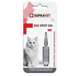 supravet - Supravet Kedi Deri ve Tüy Bakım Yağı Bit Pire Kene Dış Parazit Ense damlası 1 ml