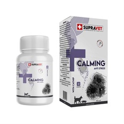 supravet - Supravet Kedi ve Köpekler için Sakinleştirici Calming Tablet + VİTAMİN D ( 75 Tablet )