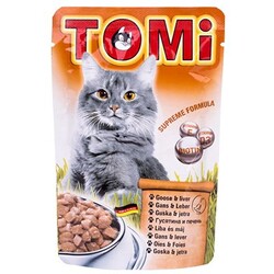 Tomi - Tomi Kaz Eti ve Ciğerli Pouch Kedi Konservesi 100 Gr