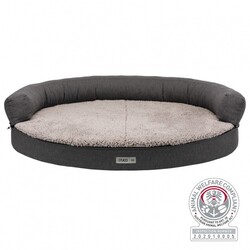 Trixie - Trixie Köpek Yatağı ve Sofası Ortopedik ve Oval 75x60 Cm Koyu Gri/Açık Gri