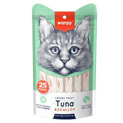 Wanpy - Wanpy Ton Balıklı ve Deniz Taraklı Krema Kedi Ödülü 25x14 gr