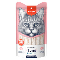 Wanpy - Wanpy Ton Balıklı ve Karidesli Krema Kedi Ödülü 25x14 gr