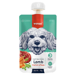 Wanpy - Wanpy Taze Kuzulu ve Havuçlu Köpek Et Ezmesi 90 gr