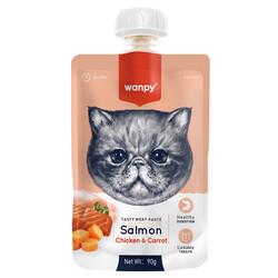 Wanpy - Wanpy Taze Somonlu ve Tavuklu Kedi Et Ezmesi 90 gr