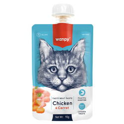 Wanpy - Wanpy Taze Tavuklu ve Havuçlu Kedi Et Ezmesi 90 gr