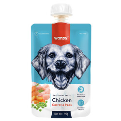 Wanpy - Wanpy Taze Tavuklu ve Havuçlu Köpek Et Ezmesi 90 gr