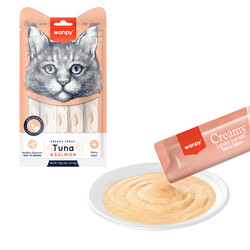 Wanpy - Wanpy Ton Balıklı ve Somonlu Krema Kedi Ödülü 5x14 gr