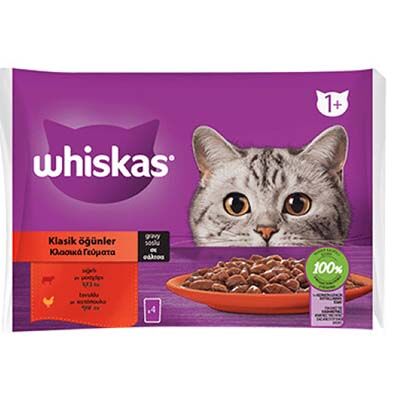 Whiskas Multipack Pouch Et Çeşitleri Yetişkin Kedi Konservesi 4x85 gr