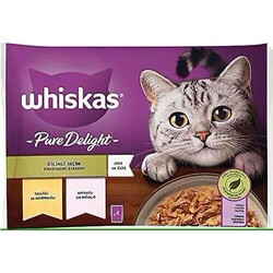 Whiskas - Whiskas Pouch Pure Delight Tavuklu ve Somon Dilimli Yetişkin Kedi Konservesi 4x85 gr