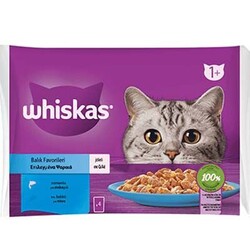 Whiskas - Whiskas Multipack Pouch Balık Çeşitleri Yetişkin Kedi Konservesi 4x85 gr