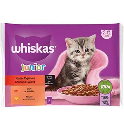 Whiskas Multipack Pouch Et Çeşitleri Yavru Kedi Konservesi 4x85 gr