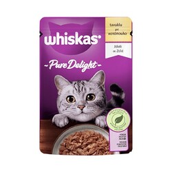 Whiskas - Whiskas Pouch Pure Delight Tavuklu Yetişkin Kedi Konservesi 85 gr
