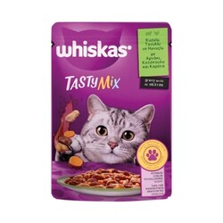 Whiskas - Whiskas Pouch TastyMix Kuzulu Tavuklu ve Havuçlu Yetişkin Kedi Konservesi 85 gr