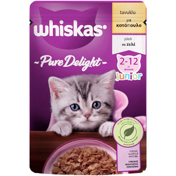 Whiskas - Whiskas Pure Delight Tavuklu Yavru Kedi Maması 85 g