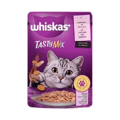 Whiskas Pouch Tasty Mix Somonlu ve Havuçlu Yetişkin Kedi Konservesi 85 gr